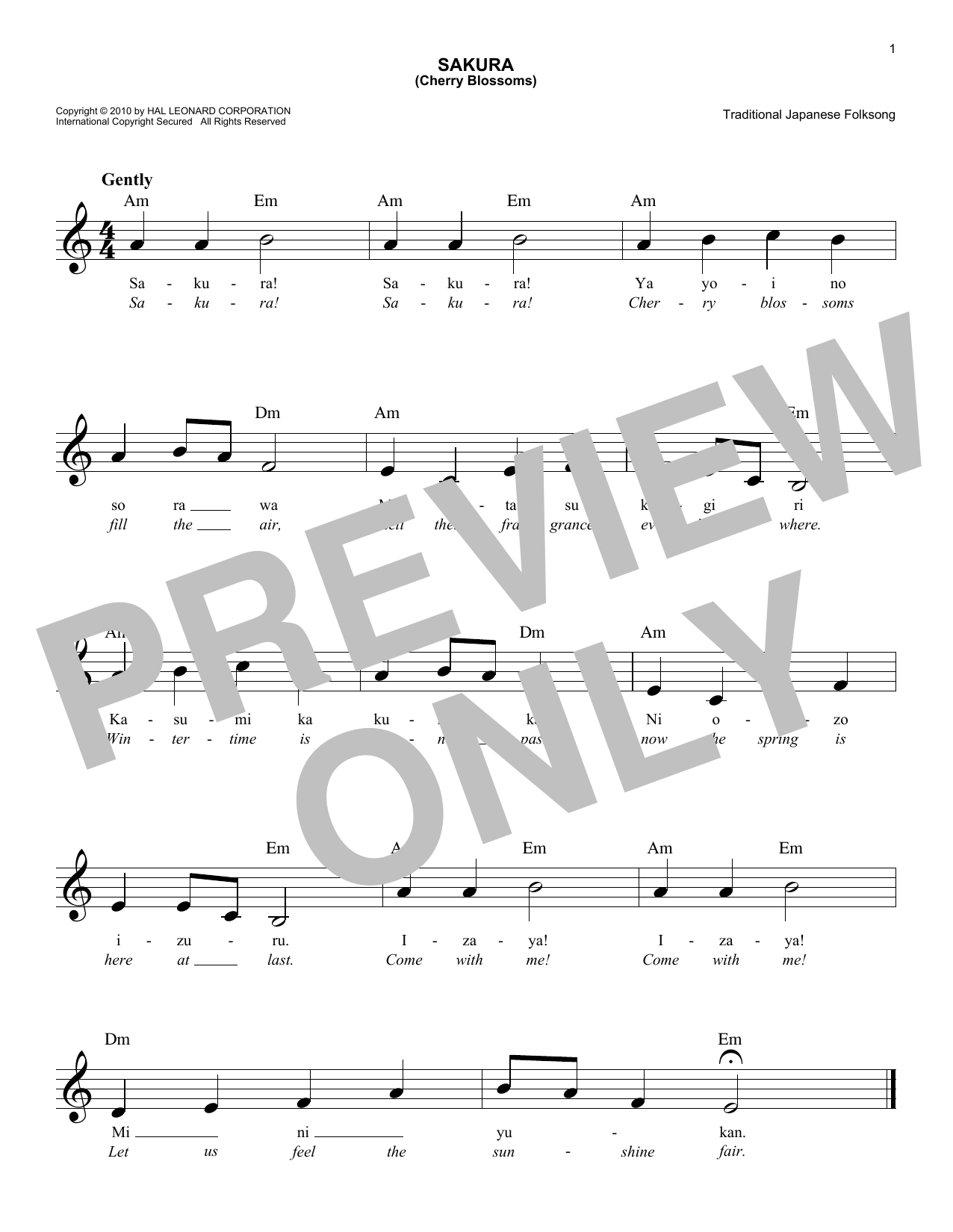 Produktgalerie: Seite 1 von 1 Sakura (Cherry Blossoms), Trad. Japanese Folk Song