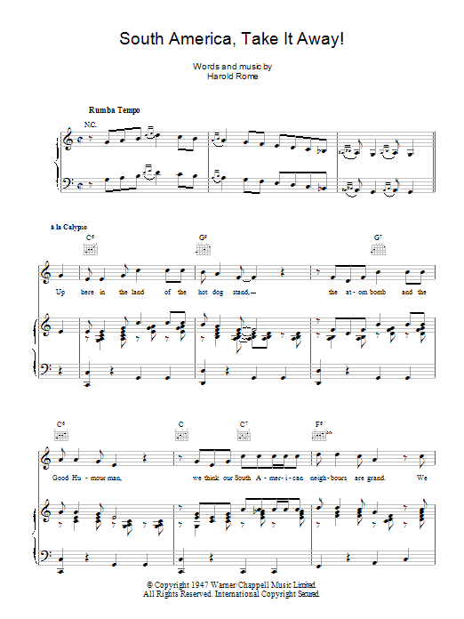 Produktgalerie: Seite 1 von 1 South America, Take It Away!, Bing Crosby, Gesang, Gitarre, Klavier