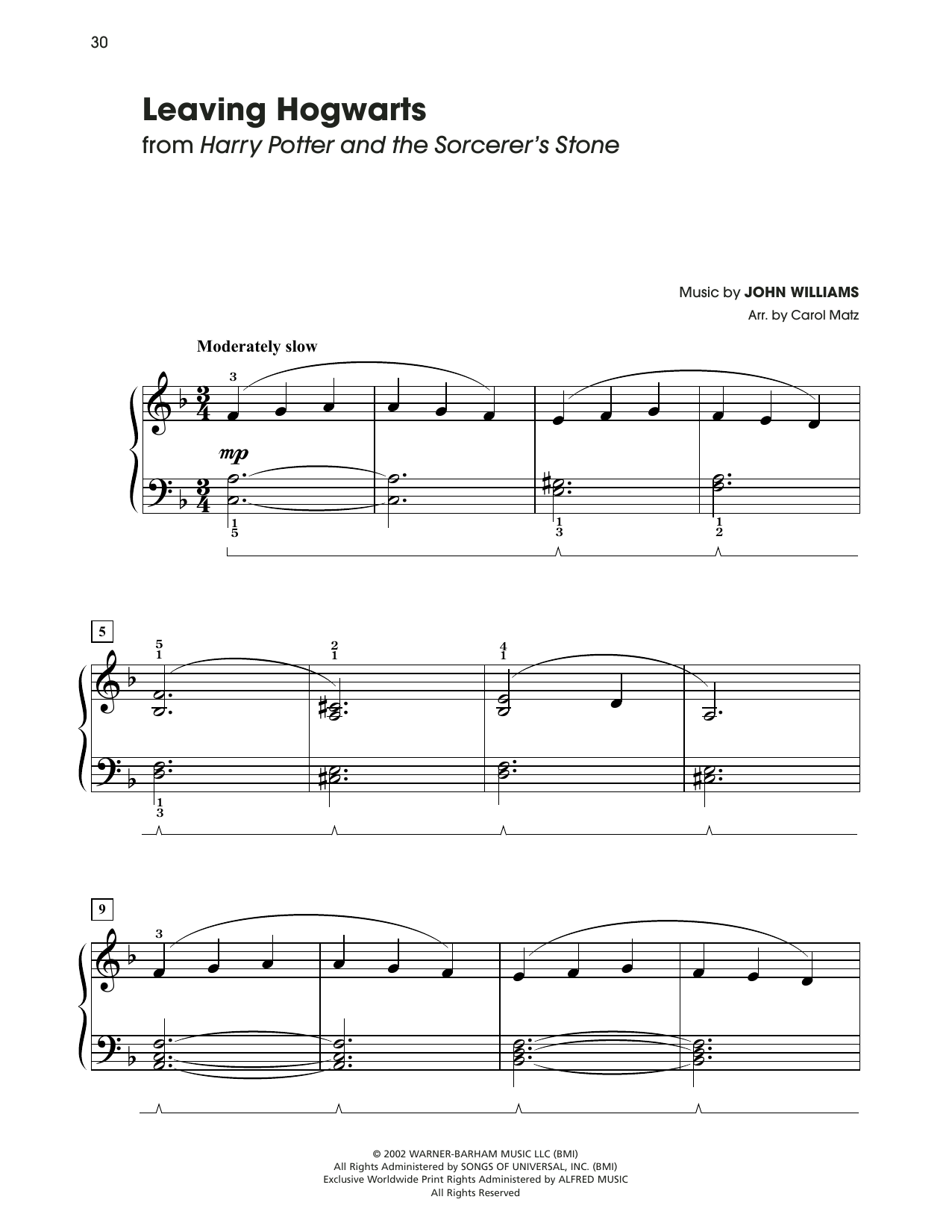 Produktbild zu: Leaving Hogwarts (from Harry Potter) (arr. Carol Matz)