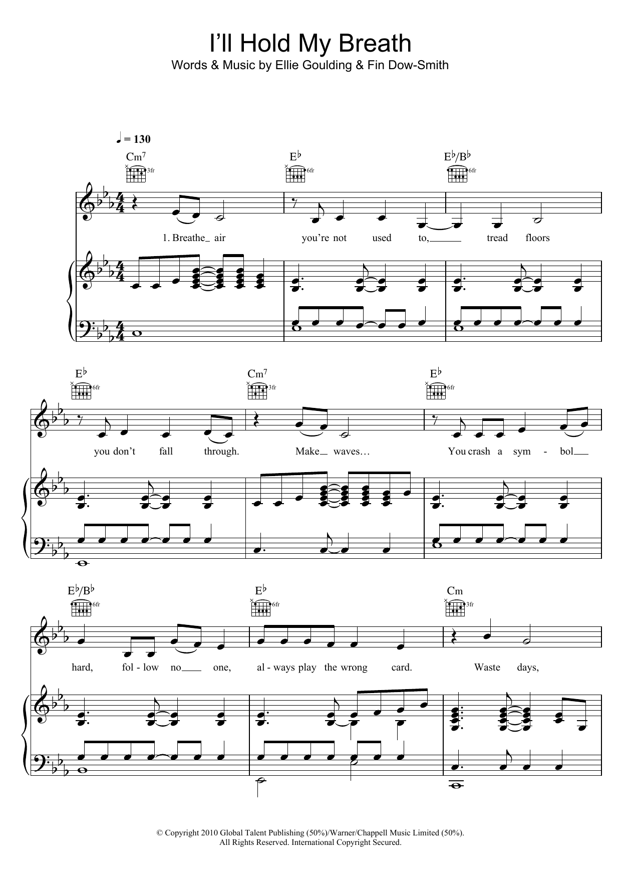 Produktgalerie: Seite 1 von 1 I'll Hold My Breath, Ellie Goulding, Gesang, Gitarre, Klavier