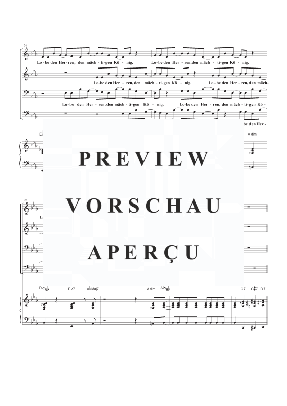 gallery: Lobe den Herren, den mächtigen König der Ehren EG 316, 317 / GL 392, , Gemischter Chor und Klavier