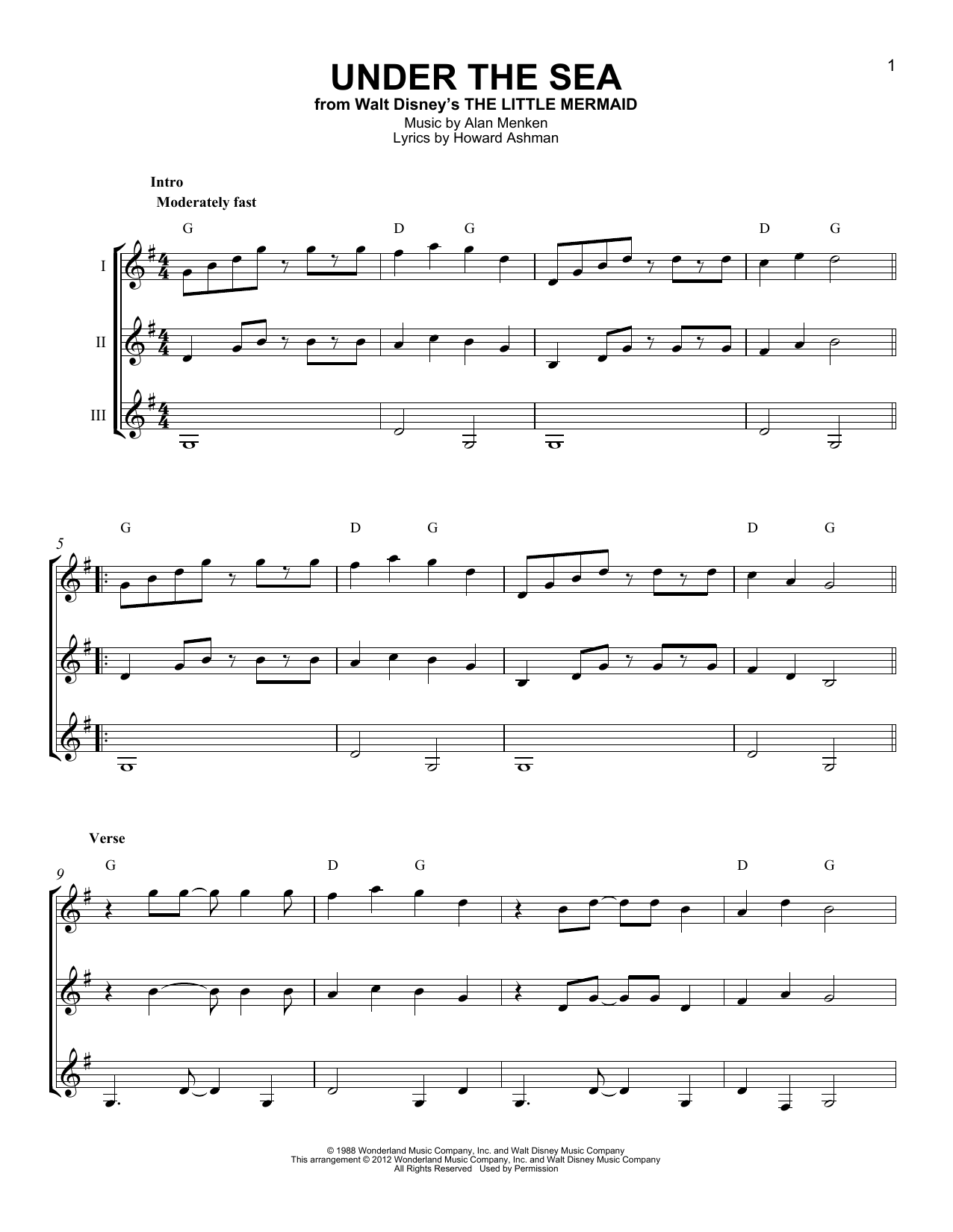 Product gallery: Page 1 of 1 Under The Sea (from The Little Mermaid), Alan Menken & Howard Ashman