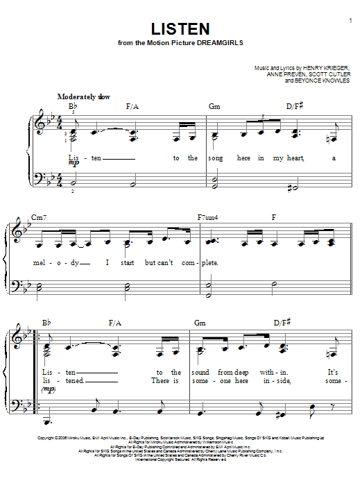 Product picture to: Listen (from Dreamgirls)