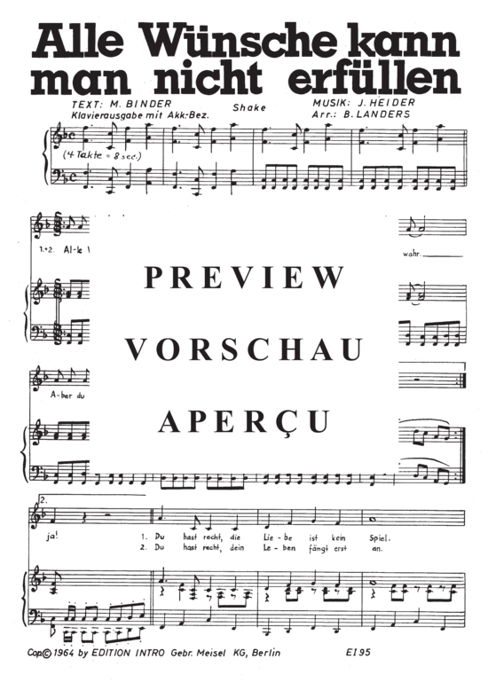 Produktgalerie: Seite 4 von 4 Alle Wünsche kann man nicht erfüllen, Holm, 	Michael, Klavier und Gesang