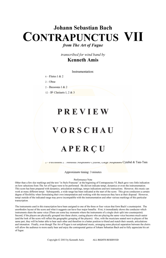 Produktgalerie: Seite 3 von 15 Contrapunctus 7 aus Kunst der Fuge , , (Concert Band)