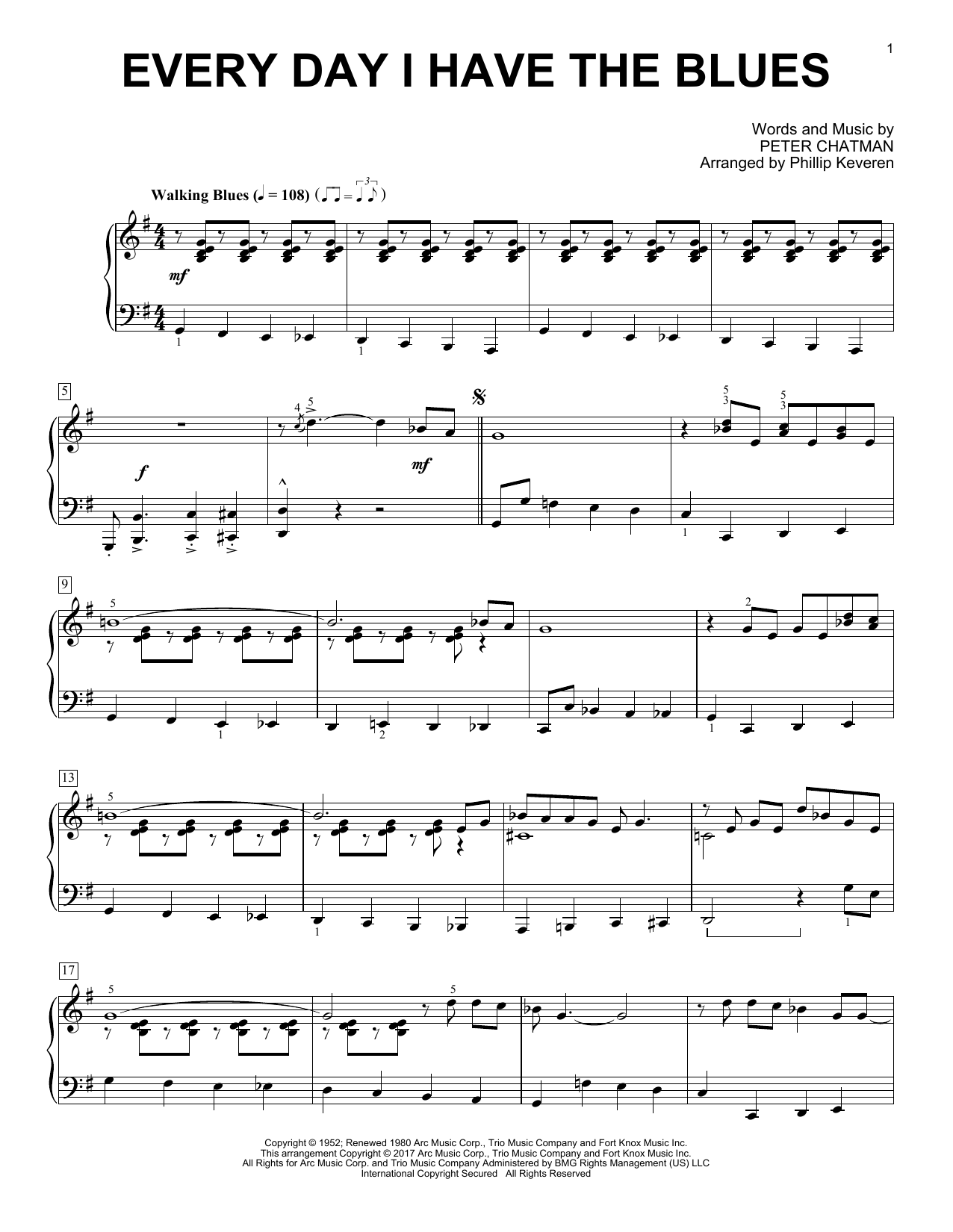 Product gallery: Page 1 of 1 Every Day I Have The Blues (arr. Phillip Keveren), B.B. King