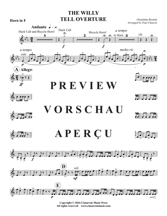 Produktgalerie: Seite 12 von 17 Wilhelm Tell Ouvertüre , , (Blechbläserquintett)