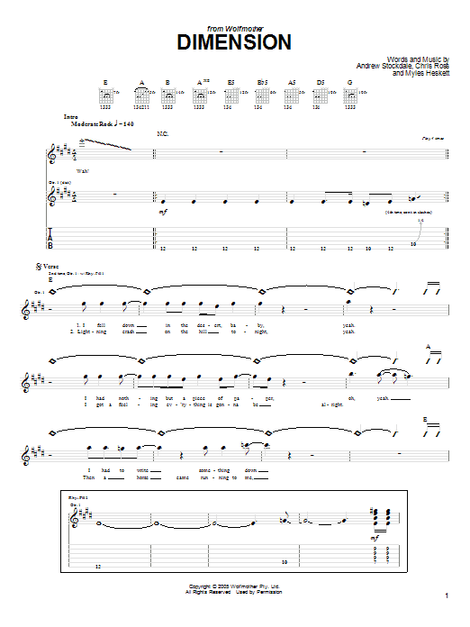 Produktgalerie: Seite 1 von 1 Dimension, Wolfmother, Gitarre