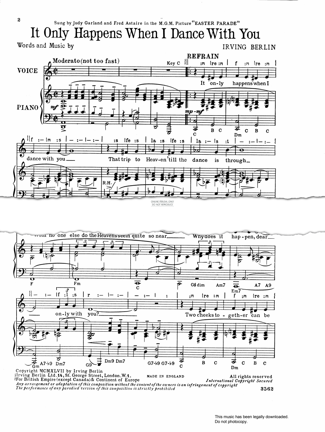 Produktbild zu: It Only Happens When I Dance With You (from 'Easter Parade')