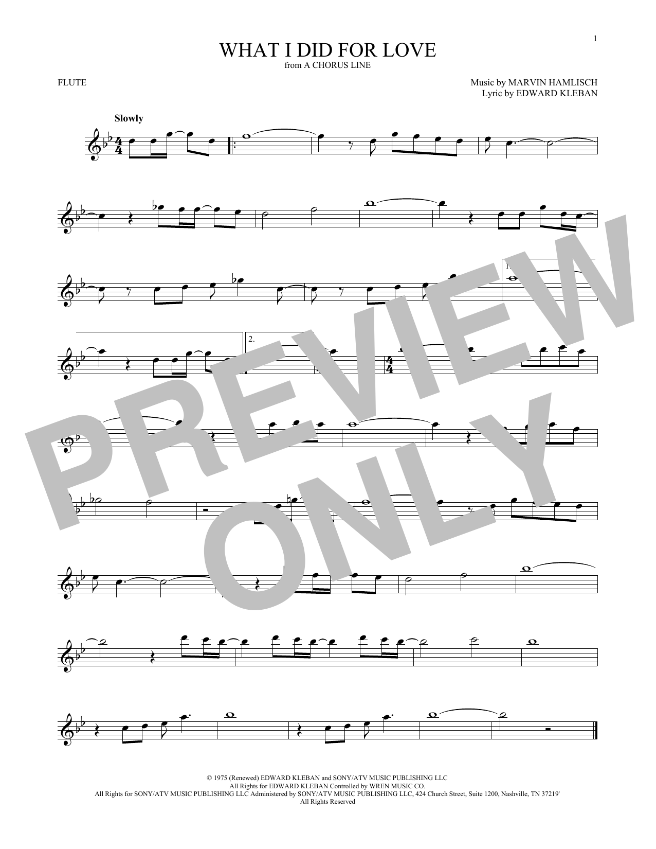 Product gallery: Page 1 of 1 What I Did For Love, Marvin Hamlisch