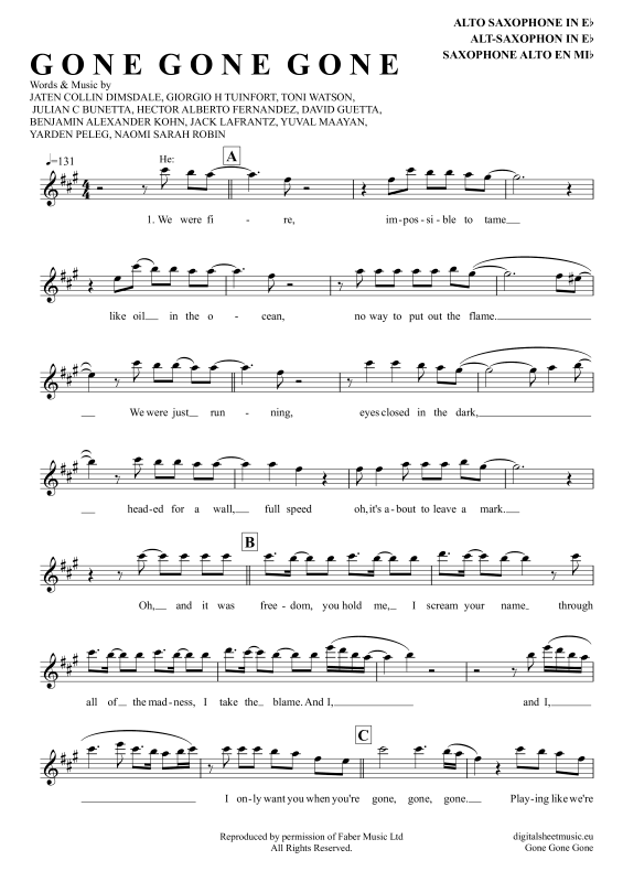 Produktbild zu: Gone Gone GoneDavid Guetta, Teddy Swims, Tones And I