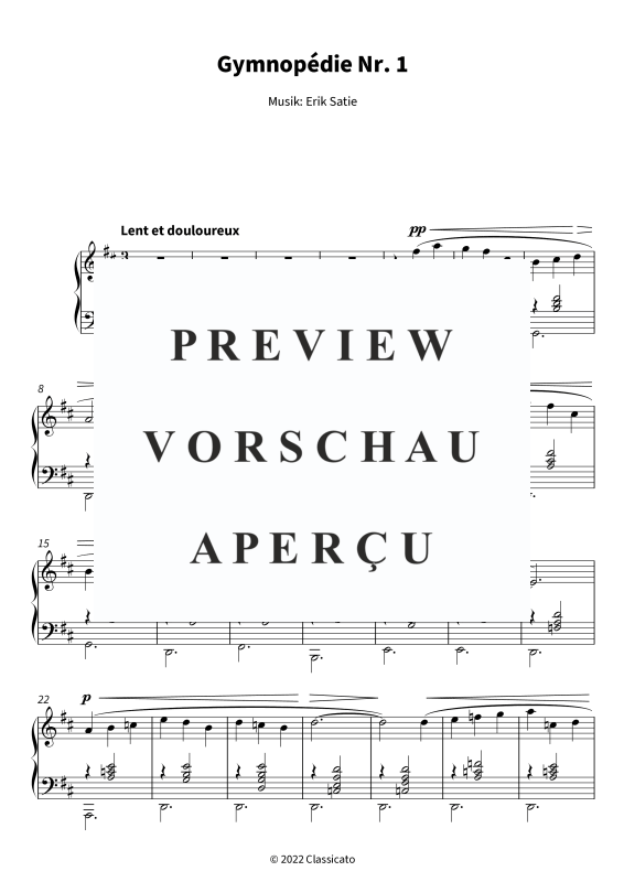 Product gallery: Page 5 of 7 Gymnopédie Nr. 1 - Langsam und schmerzlich, , Solo Piano