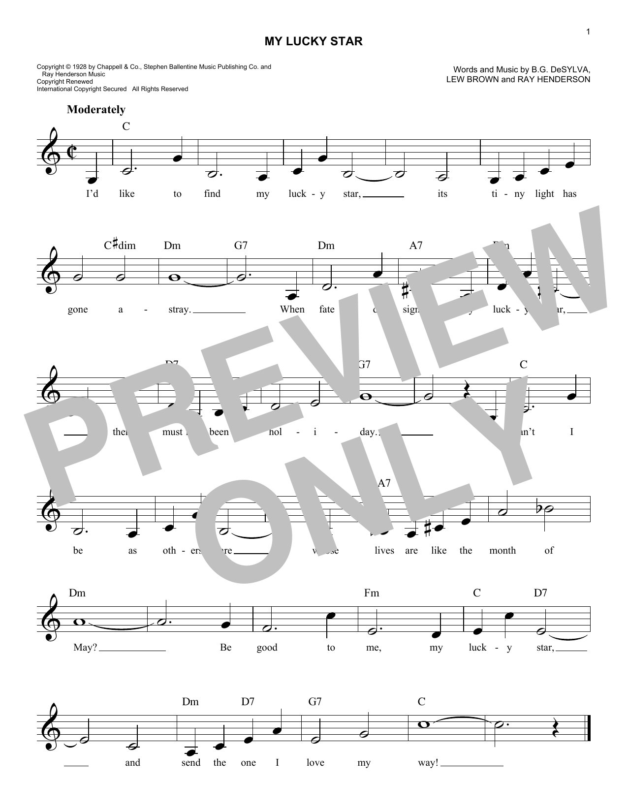 Product gallery: Page 1 of 1 My Lucky Star, Ray Henderson