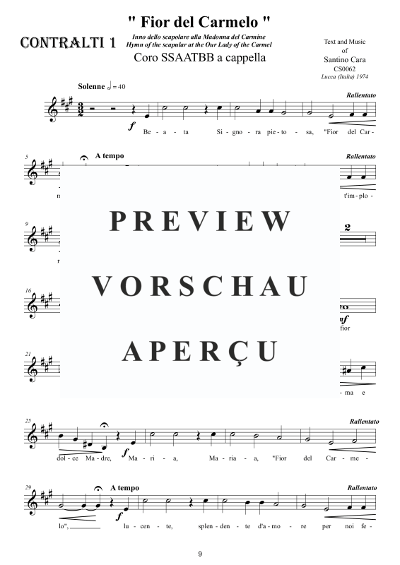 Product gallery: Page 10 of 11 Fior del Carmelo - Hymne, , Mixed Choir 7-Part Ssaatbb A Cappella
