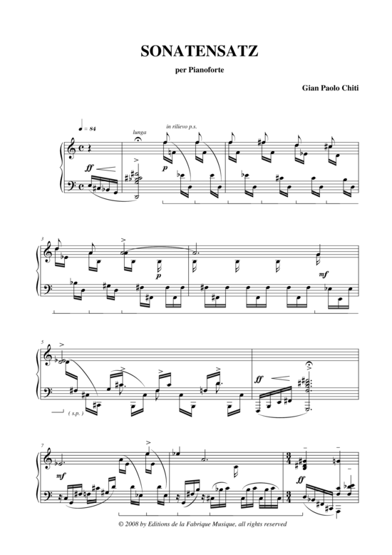 Product picture to: Sonatensatz Gian Paolo Chiti