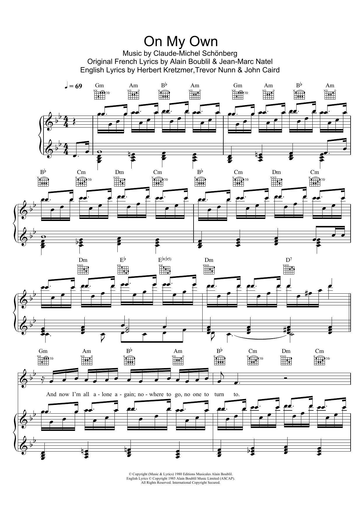 Produktbild zu: On My Own (from Les Miserables)