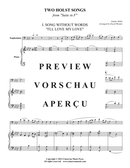 Product gallery: Page 2 of 13 2 Holst Lieder , , (baritone/euphonium + piano)