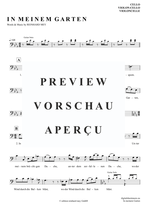 Produktgalerie: Seite 2 von 5 In Meinem Garten, Mey, Reinhard, Violoncello