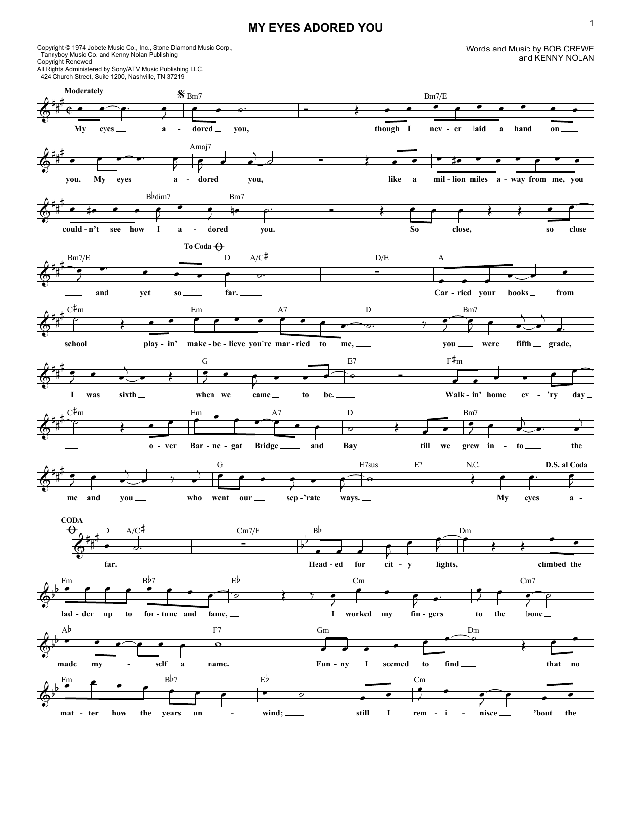 Produktgalerie: Seite 1 von 1 My Eyes Adored You, Frankie Valli & The Four Seasons, Melodieinstrument