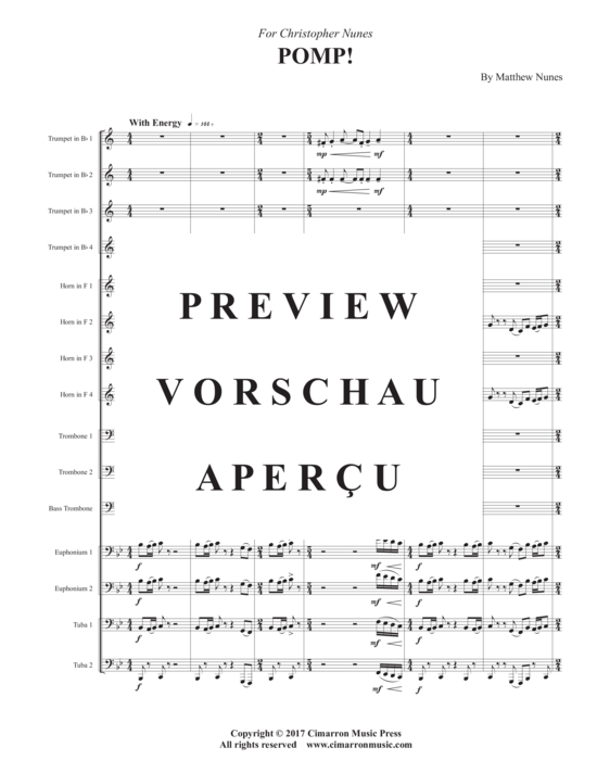 Product gallery: Page 3 of 21 Pomp! , , (Brass Ensemble 4x trumpet, 4x horn, 3x trombones, 2x euphonium + 2x tuba)