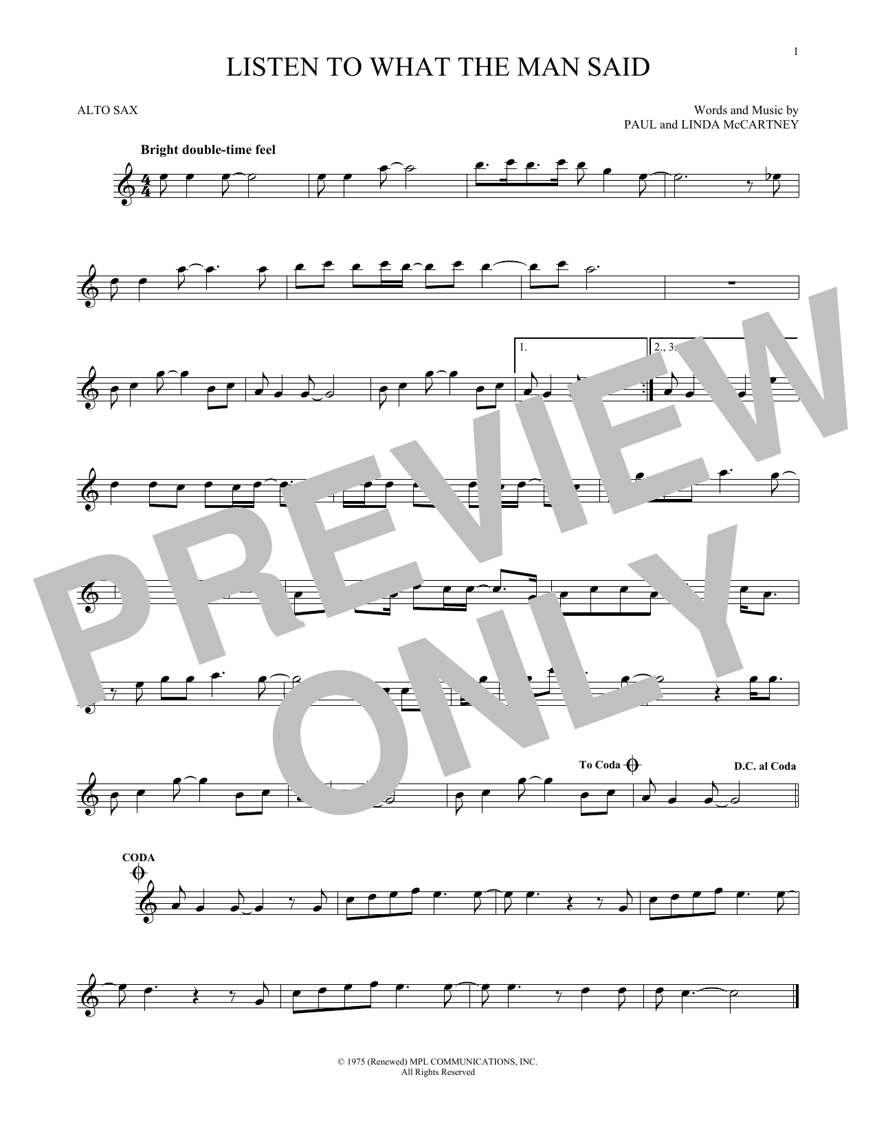 Product gallery: Page 1 of 1 Listen To What The Man Said, Wings