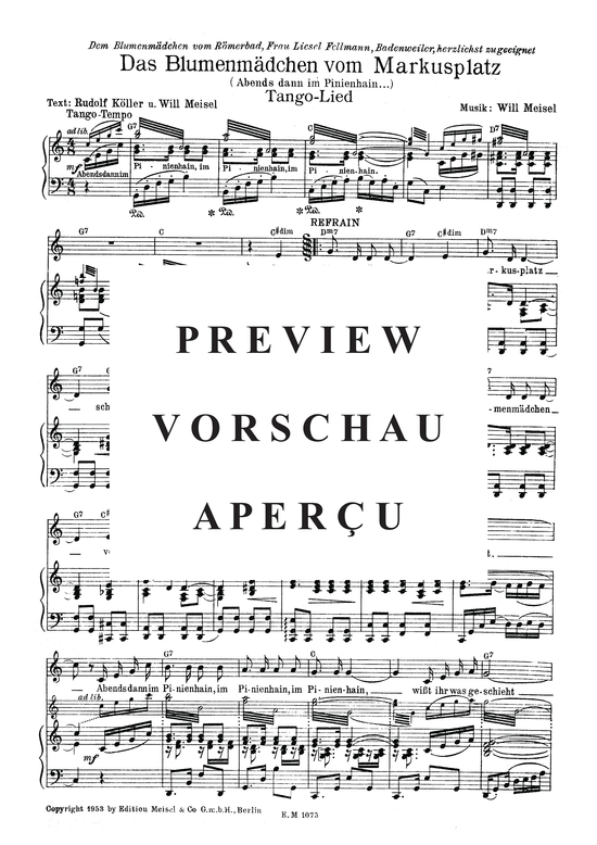 Produktgalerie: Seite 3 von 3 Das Blumenmädchen vom Markusplatz, , Klavier und Gesang