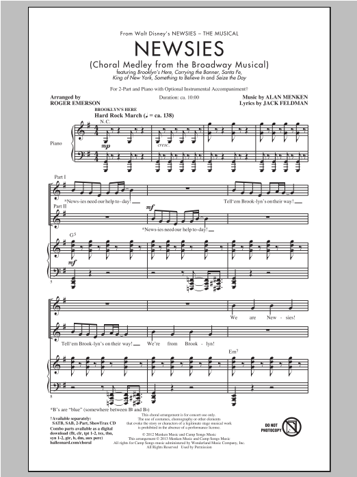 Produktbild zu: Newsies (Choral Medley)