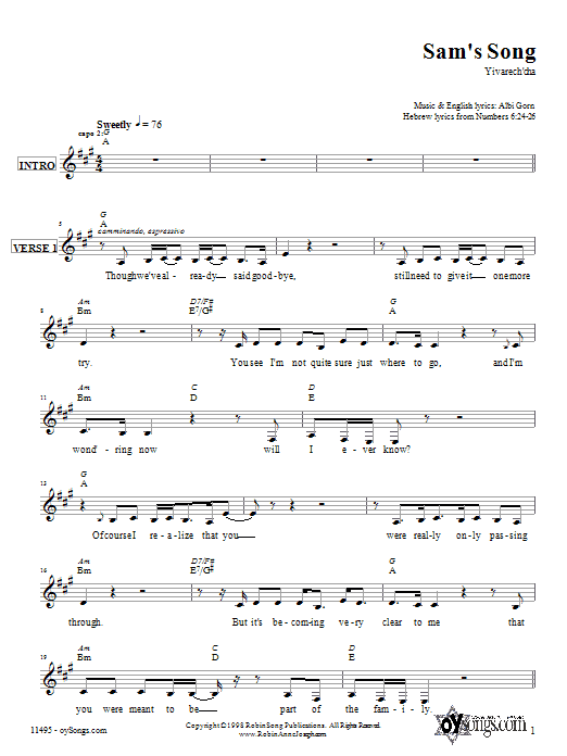 Product gallery: Page 1 of 1 Sam's Song, Robin Joseph