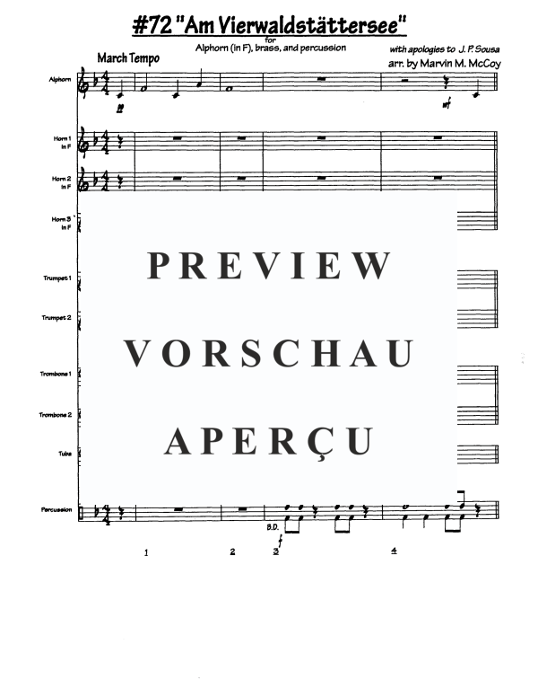 Produktgalerie: Seite 3 von 11 Am Vierwaldstättersee, , Alphorn, Blechbläser Ensemble und Schlagwerk