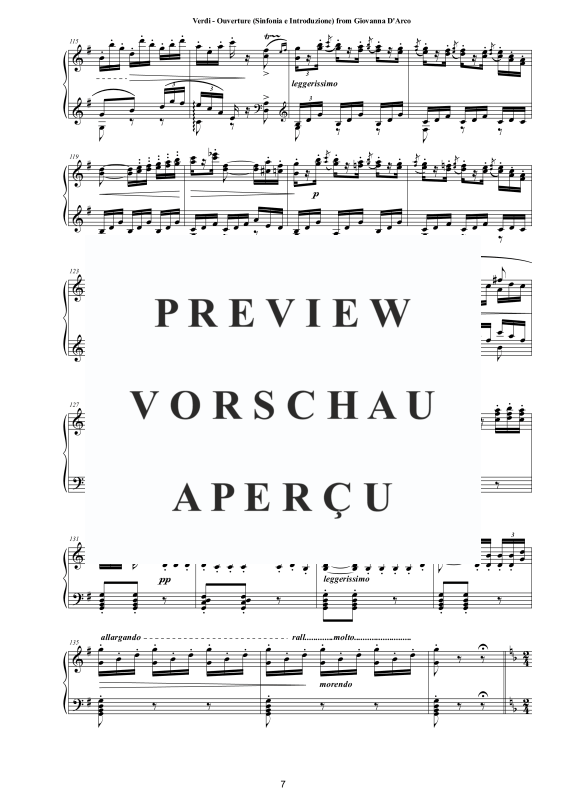 Produktgalerie: Seite 8 von 11 Ouvertüre (Sinfonia e Introduzione) aus Giovanna d'Arco - Klavier Version, , Klavier Solo
