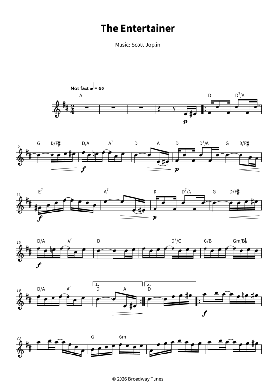 gallery: The Entertainer - A Ragtime Two Step, , Tenorsaxophon in B