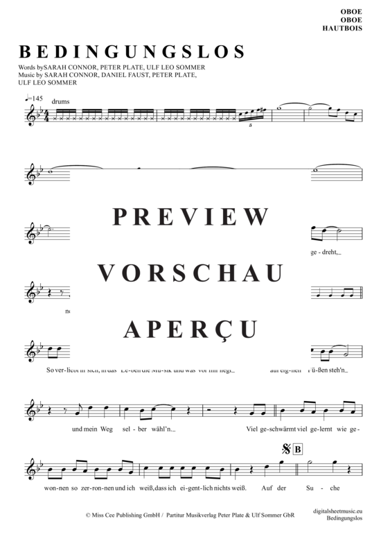 Produktgalerie: Seite 2 von 4 Bedingungslos , Connor, Sarah, (Oboe)