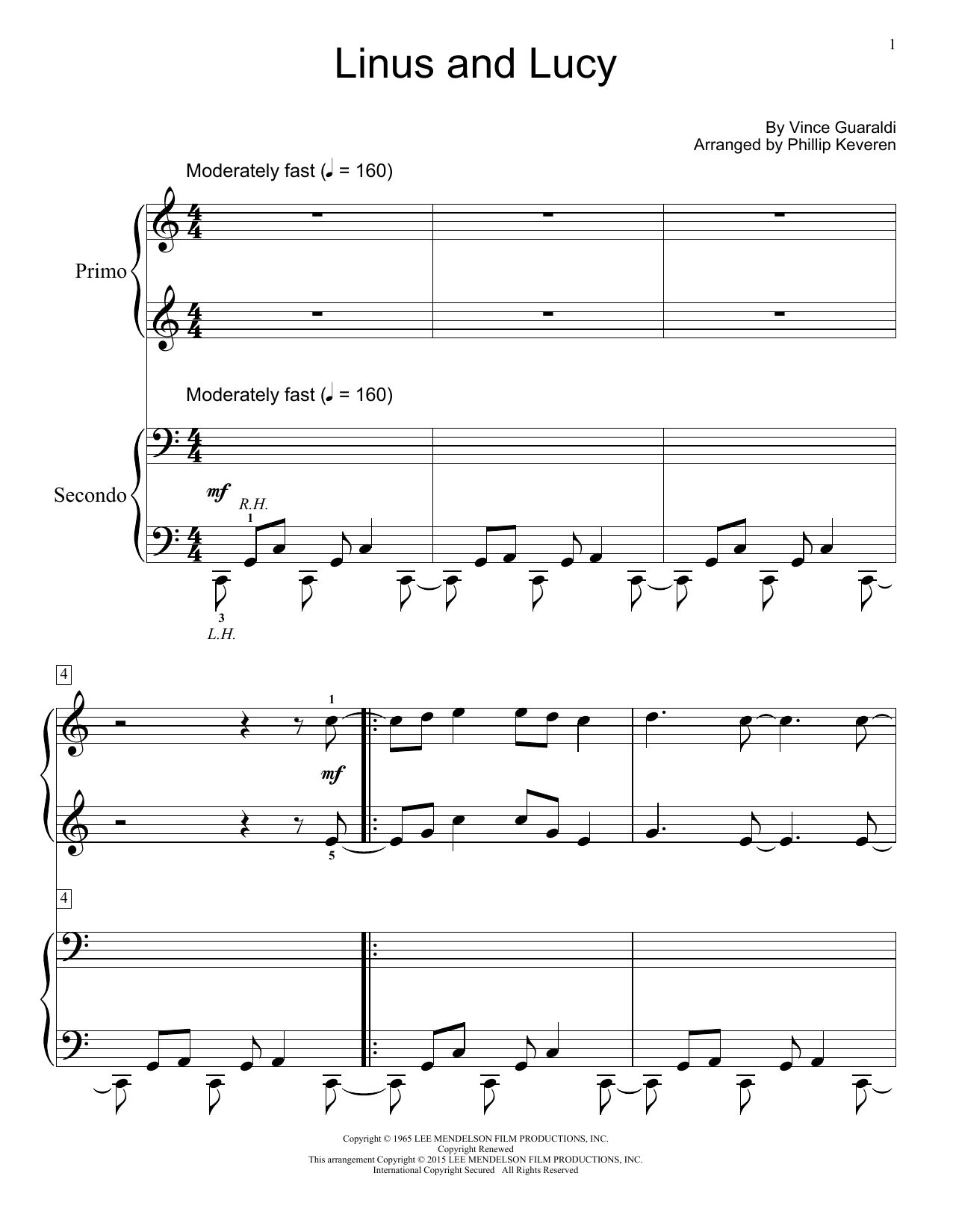 Product picture to: Linus And Lucy (arr. Phillip Keveren)