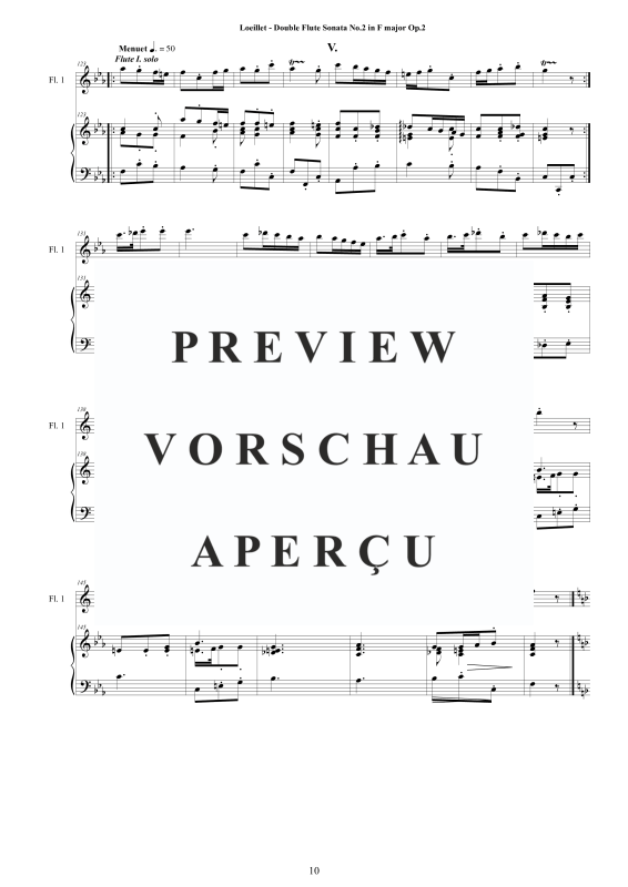 Produktgalerie: Seite 11 von 11 Double Flute Sonata No.2 in F major Op.2, , Zwei Flöten und Cembalo