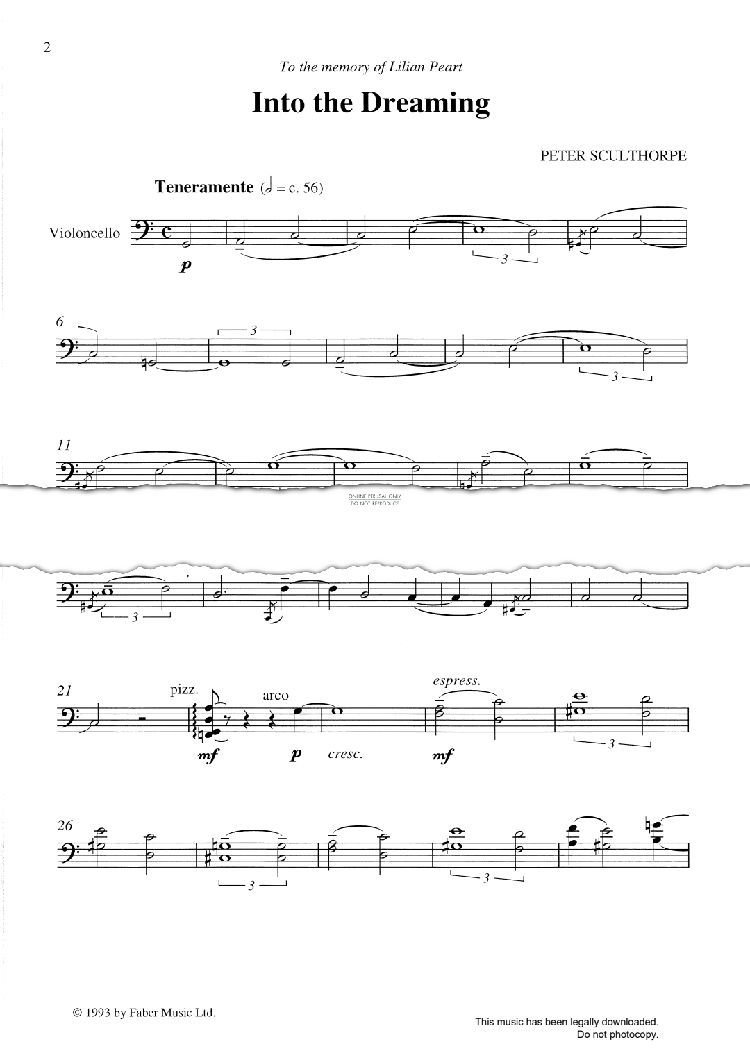 Produktgalerie: Seite 1 von 1 Into the Dreaming, Peter Sculthorpe, Violoncello