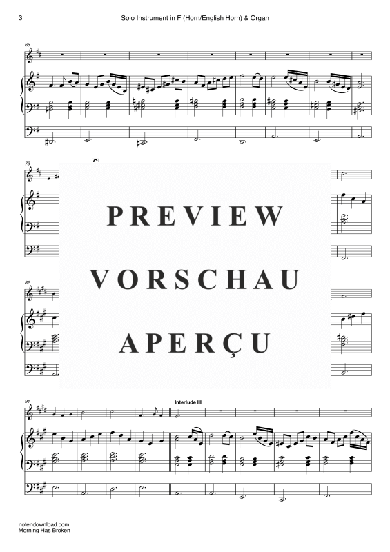 gallery: Morning Has Broken, Stevens, Cat, (Solo Instrument in F: Horn, Englischhorn, Tuba und Orgel)