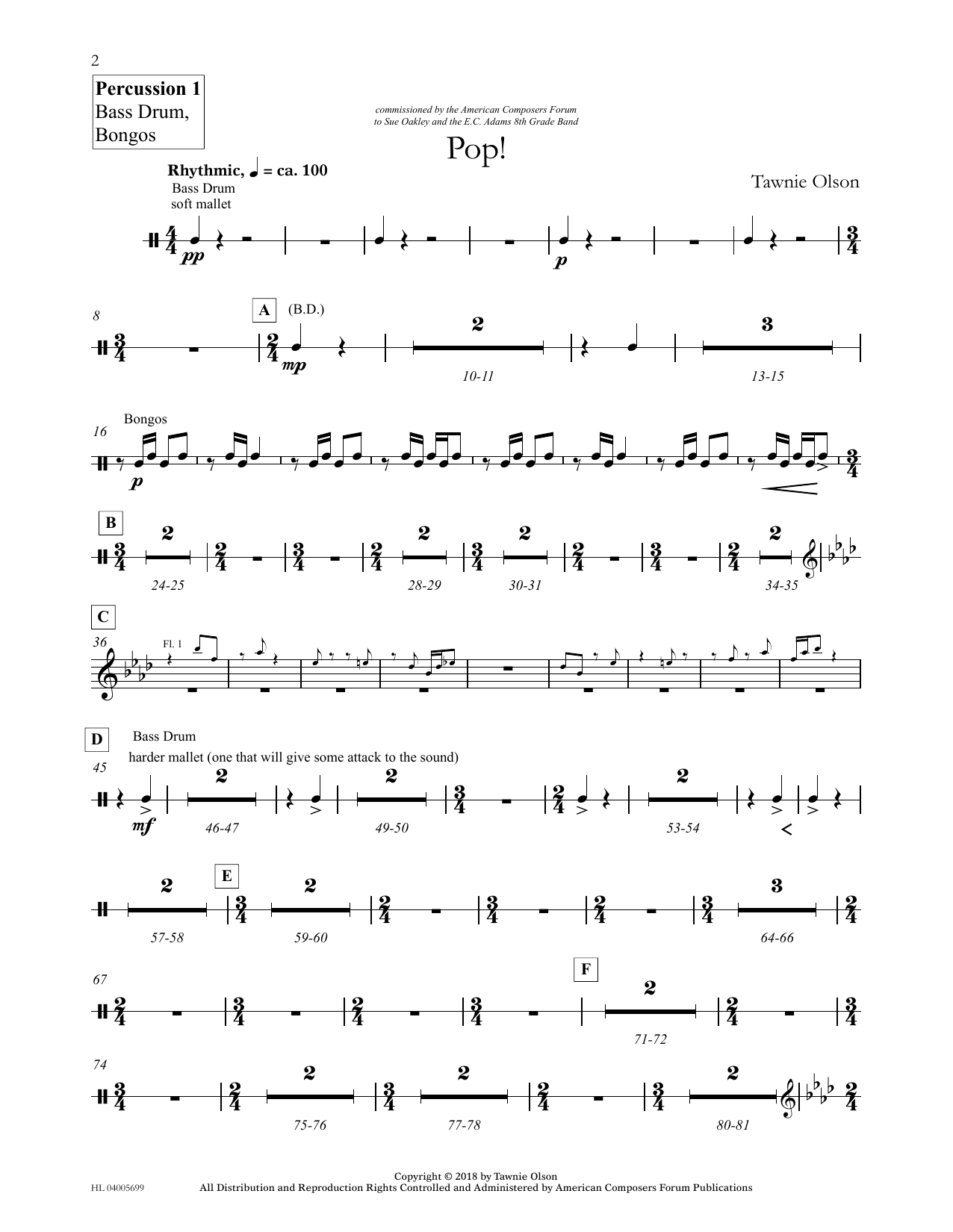 Produktgalerie: Seite 1 von 1 Pop! - Percussion 1 Bass Drum, Bongo, Tawnie Olson, Ensemble