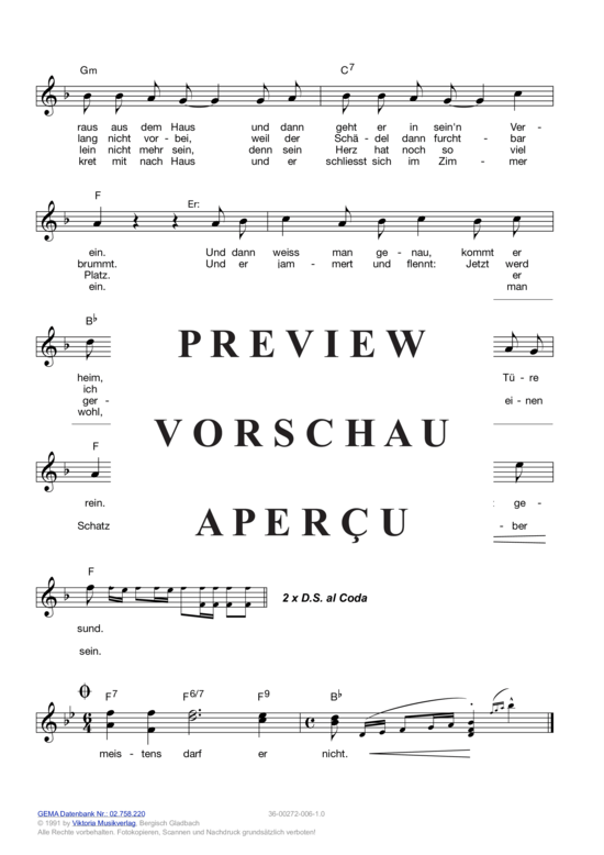 Produktgalerie: Seite 4 von 11 Lass doch dem Papa sein Vergnügen , Bass & Bässje, (Melodie-Stimmen in C/B/Es)