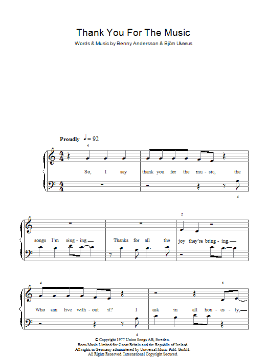 Product picture to:  Thank You For The Music - ABBA