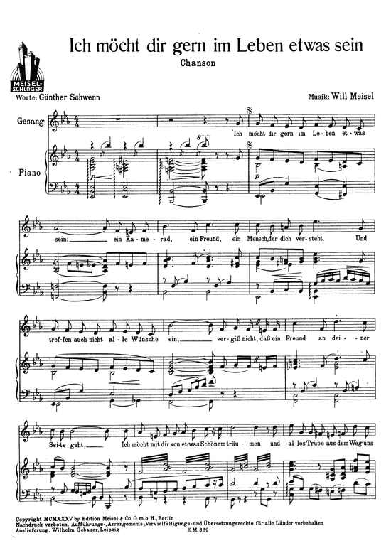 Produktbild zu: Ich möcht dir gern im Leben etwas seinChanson