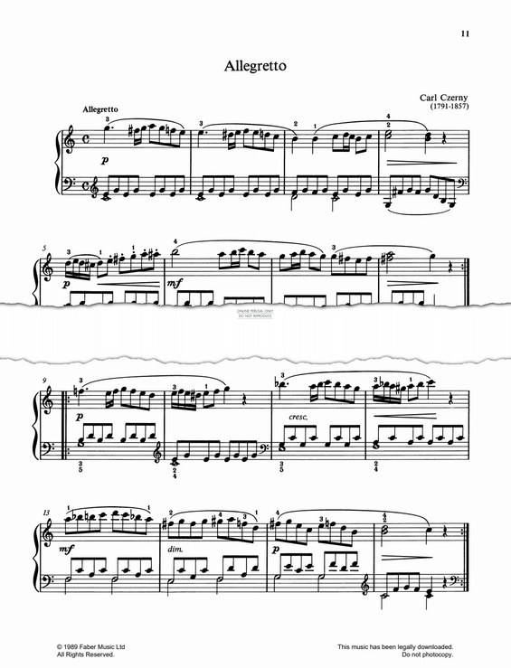 Produktgalerie: Seite 1 von 1 Allegretto, Carl Czerny, Klavier