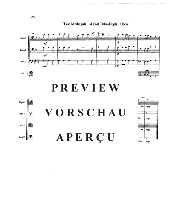 Produktgalerie: Seite 4 von 14 Two Madrigals , , (Tuba Quartett EETT)