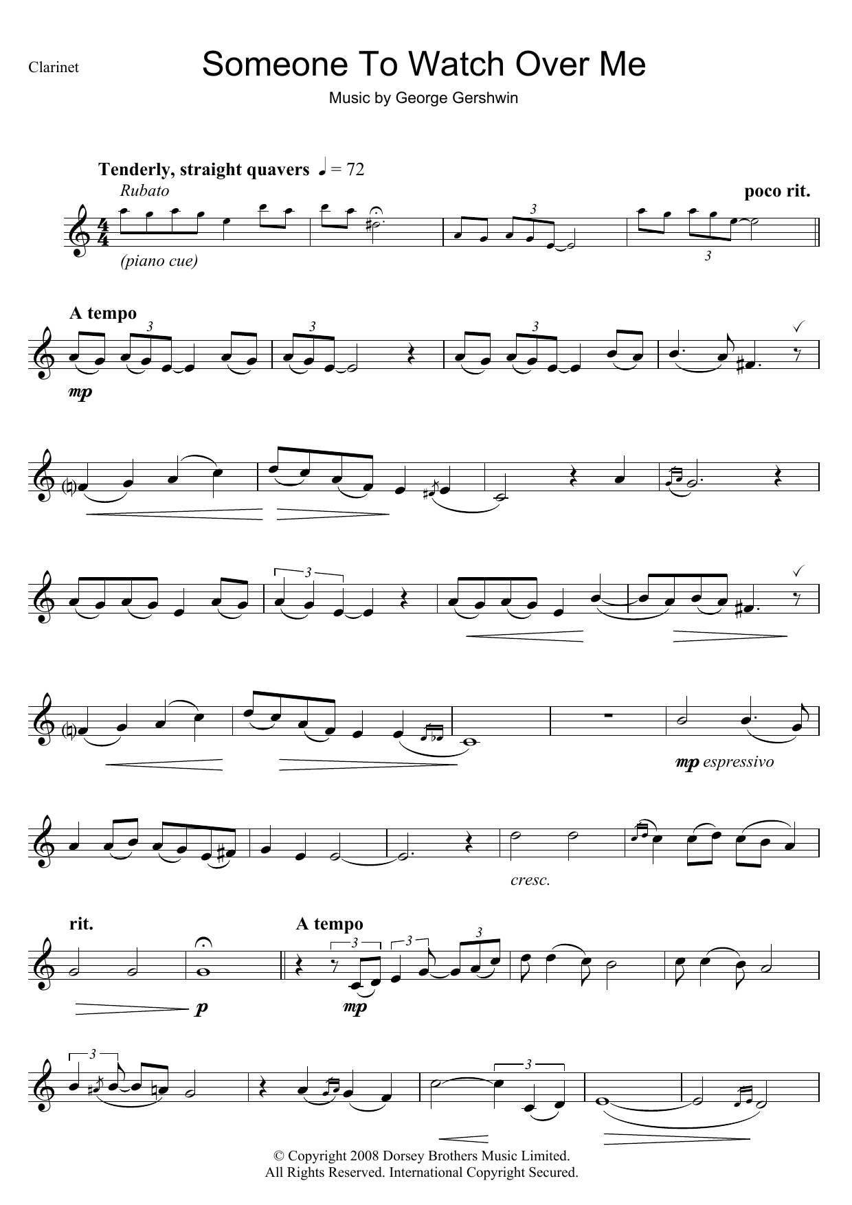 Product gallery: Page 1 of 1 Someone To Watch Over Me, George Gershwin