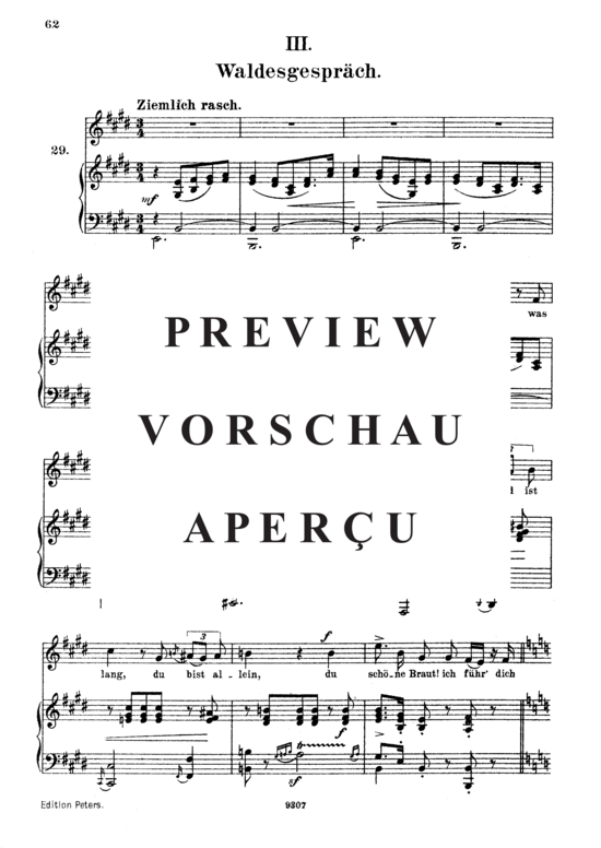 Produktgalerie: Seite 2 von 5 Waldesgespräch Op.39 No.3, , Gesang hoch und Klavier