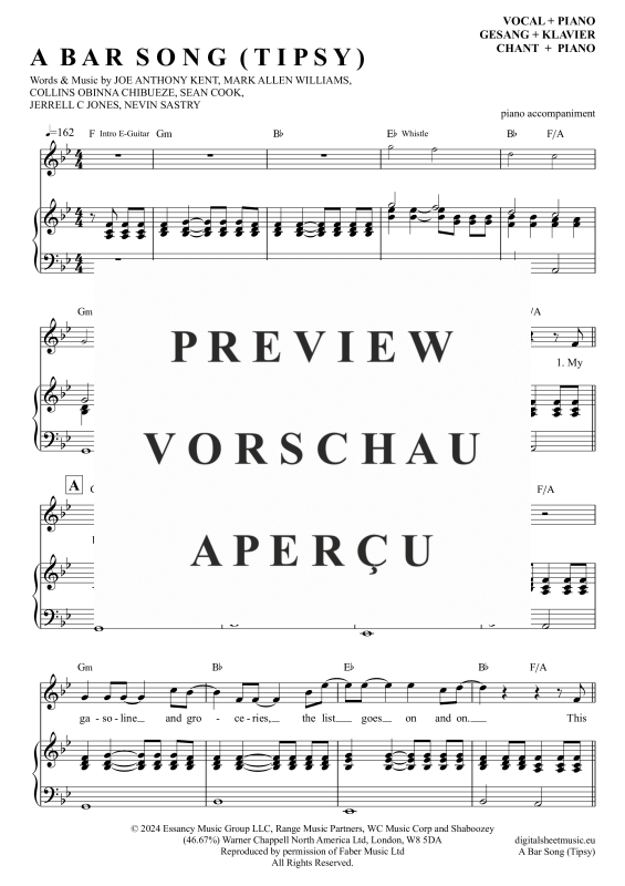 gallery: A Bar Song (Tipsy), Shaboozey, Klavierbegleitung und Gesang