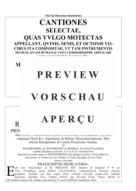 Produktgalerie: Seite 7 von 11 Cantiones Selectae (1606), , Gemischter Chor 5-8 stimmig