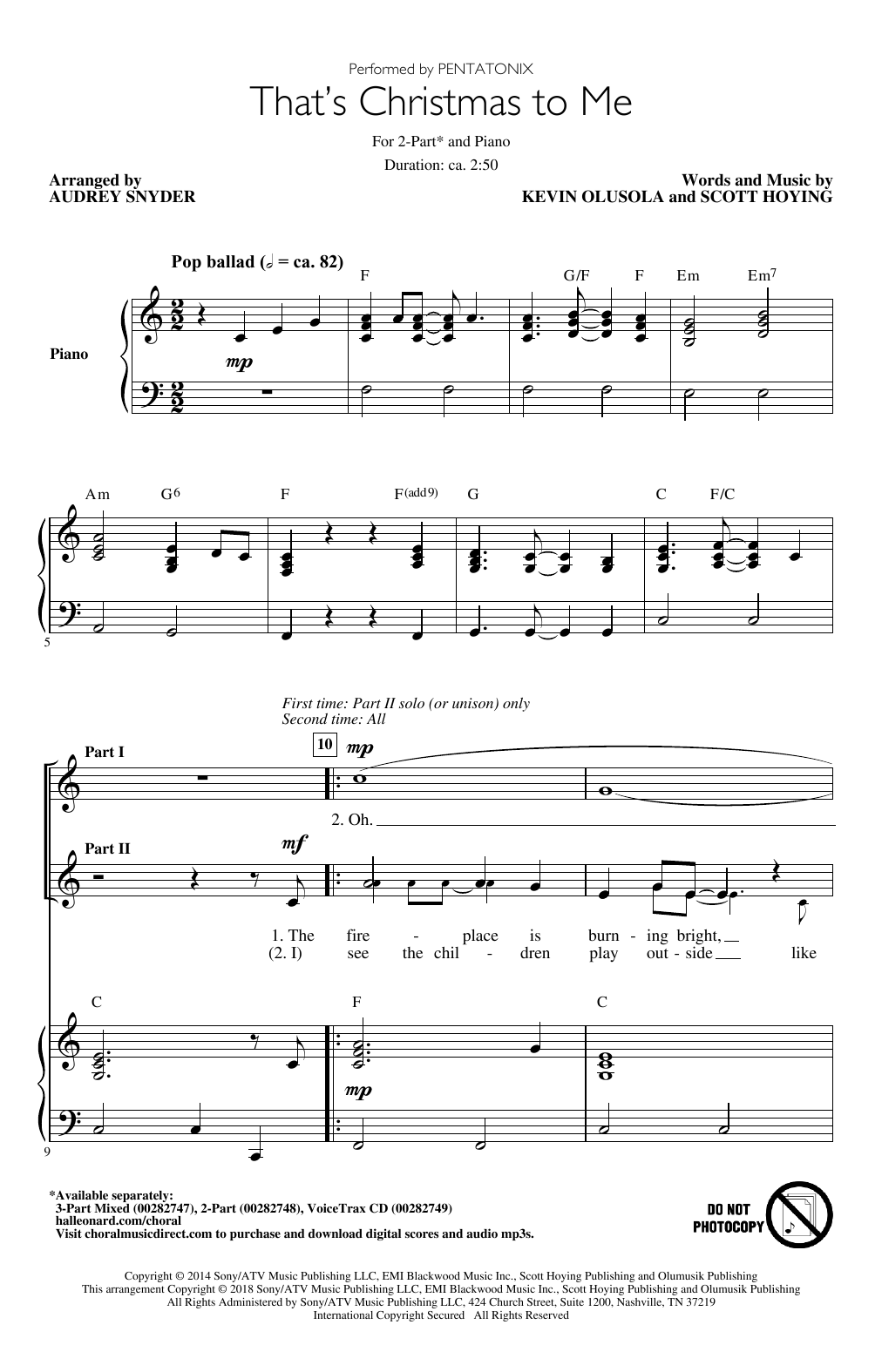 Product picture to: That's Christmas To Me (arr. Audrey Snyder)