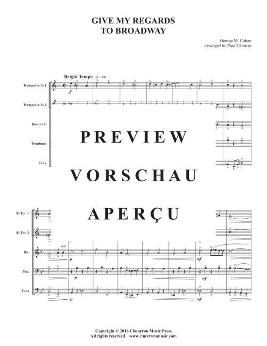 Produktgalerie: Seite 3 von 17 Give My Regards to Broadway , , (Blechbläserquintett)