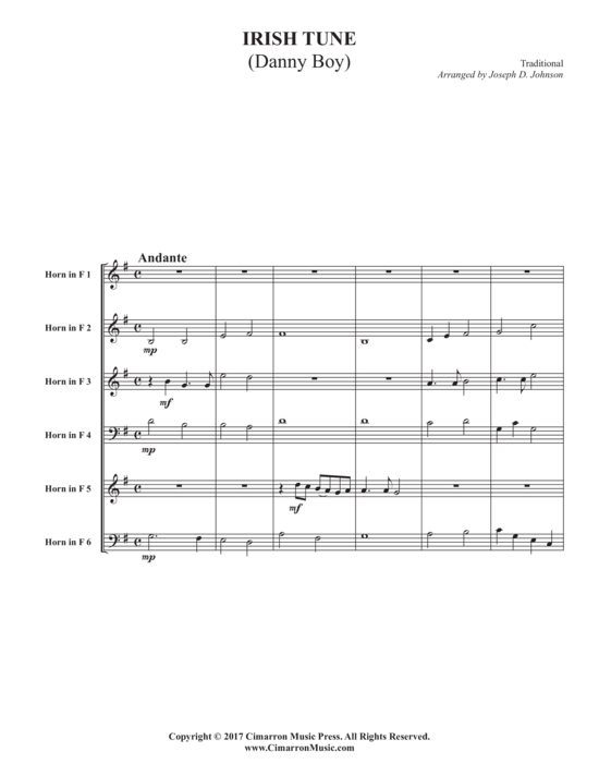Product picture to: Irish Tune (Danny Boy) Arr. Joseph Johnson