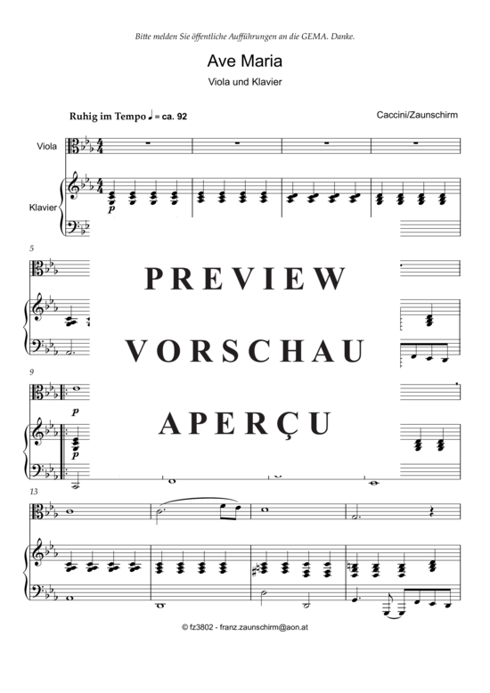 Product gallery: Page 2 of 7 Ave Maria , , (viola + piano)